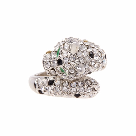 Crystal Silver Pave Panther Ring - Picture 3 of 5